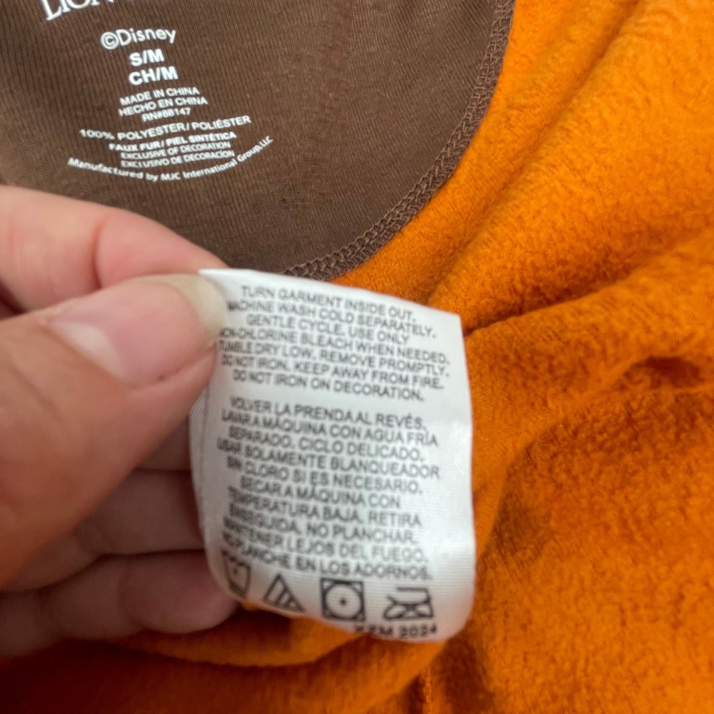 Disney The Lion King Scar Fleece Union Suit Pajamas Orange Black SM Costume - Picture 7 of 13
